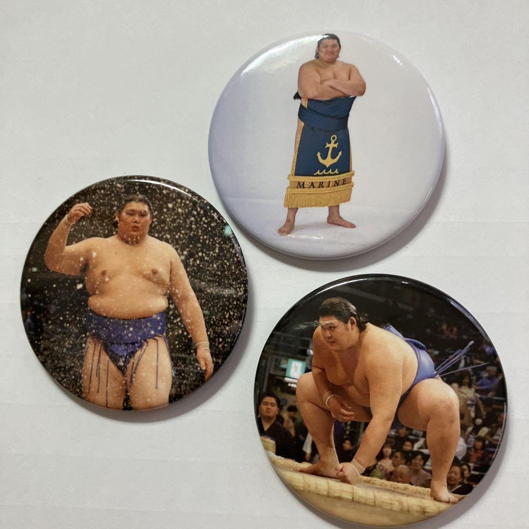 Amazon.co.jp: 大相撲 小結 大の里関 缶バッジ 3点 両国国技館 : おもちゃ
