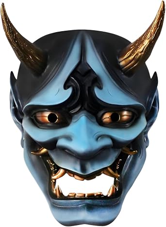 Resin Mask for Halo, Prep and Office Decoration, Japanese Legendary Scary Design