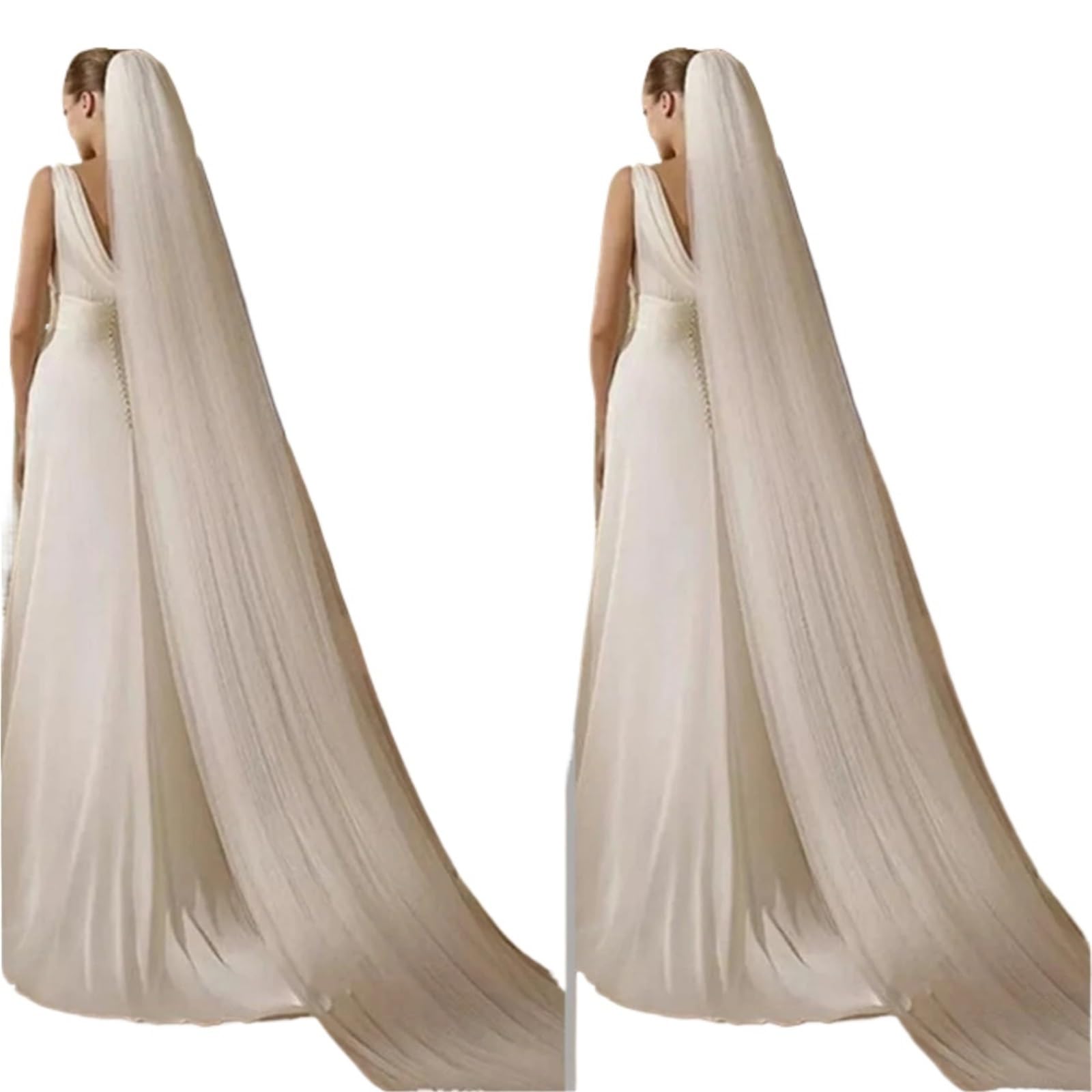 velo novia Bridal Veil Long White/Ivory Simple Plain Wedding With Comb Cathedral For Bride Accessories 300cm para Fiesta de Compromiso Accesorio Cosplay
