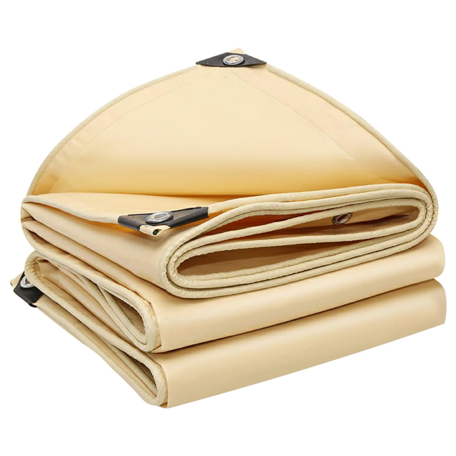Lona de PVC impermeable beige 500g/m² de 1,5x1,5 m con ojales