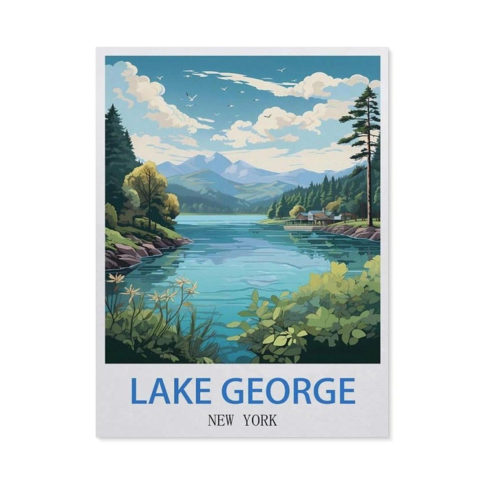 BEAYODKP 5D Diamond Painting Set ，Lake George New York（30 x 40 cm）
