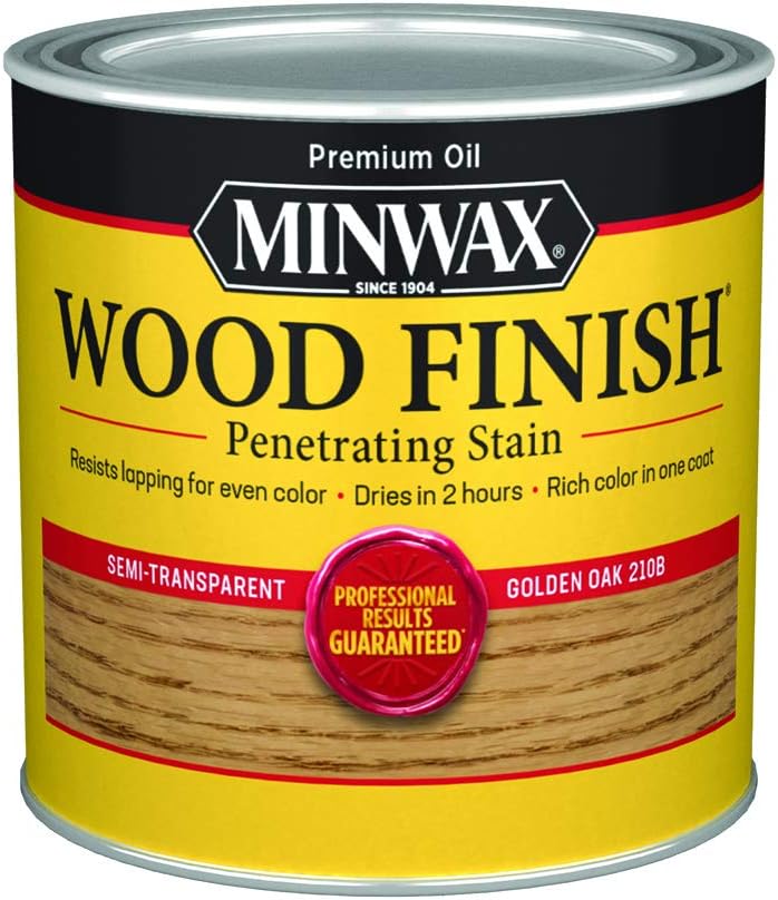 Minwax Wood Finish 221024444, Golden Oak Stain, Half Pint