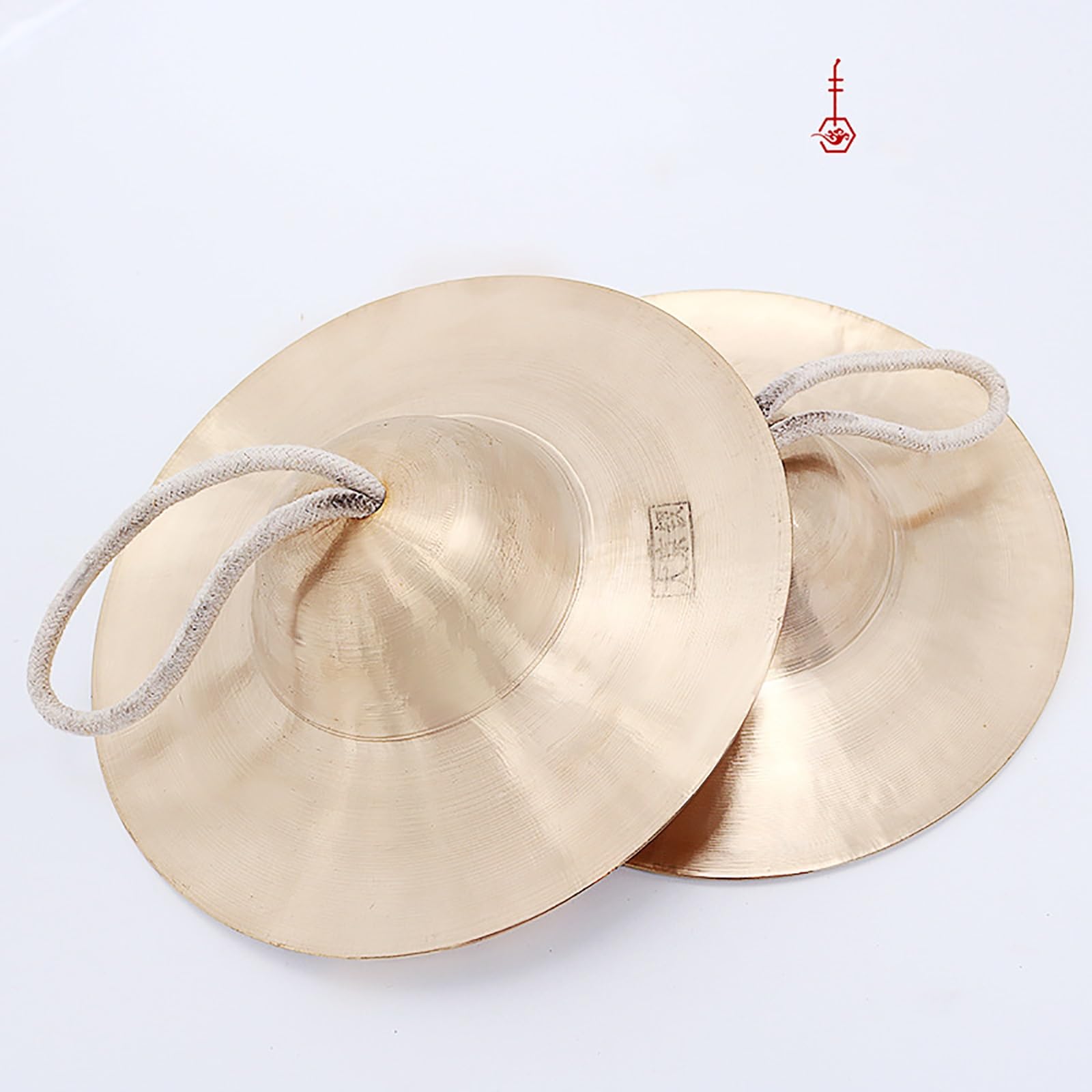 Piatti per dita - 1 coppia, Piatti tradizionali cinesi, Piatto a testa grande Gong in rame, Strumento musicale per bambini e adulti (Medium, Oro)