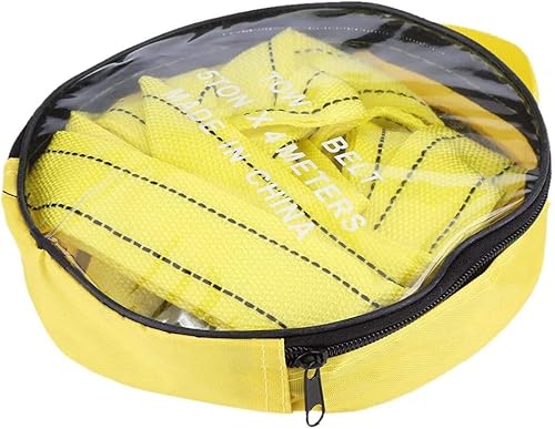 Tbest Corda de reboque, 4 metros de carga, 5 toneladas, cabo de reboque com ganchos, ferramenta de v