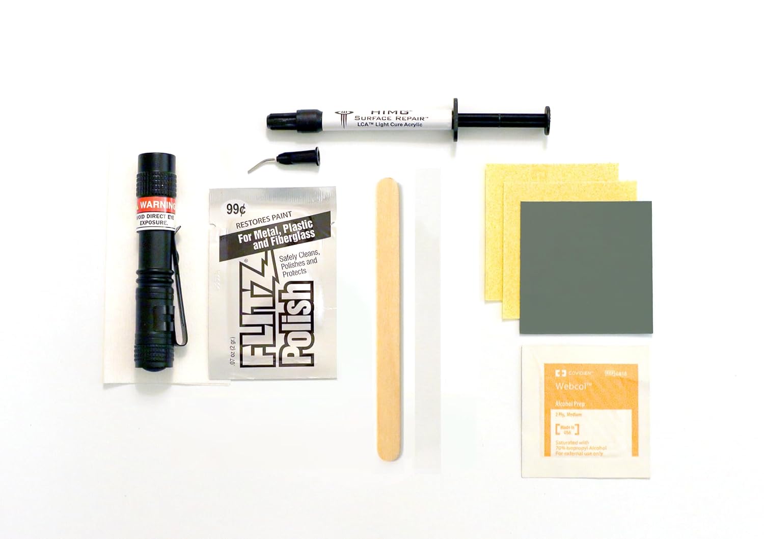Clear - Quartz Countertop Repair Kit - Granite Repair Kit - Upgraded Chip Repair Kit for Quartz, Granite, Marble, Corian, Porcelain, Acrylic, Edge Chips and More - HIMG Surface Repair