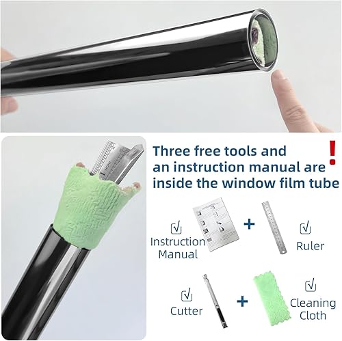 Miniatura 35 de Qualsen Película opaca para ventana, 100% bloqueo de luz, película de privacidad para ventana, sin pegamento, extraíble para el hogar, oficina