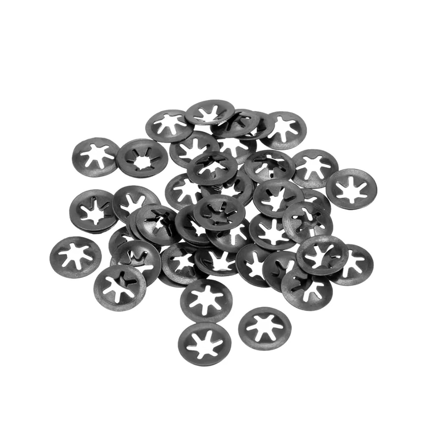 Nut,50pcs M4 Internal Tooth Star Locking Washer 3.5mm ID 12mm OD Lock Washers Push On Locking Speed Clip Nut Locking Fastener