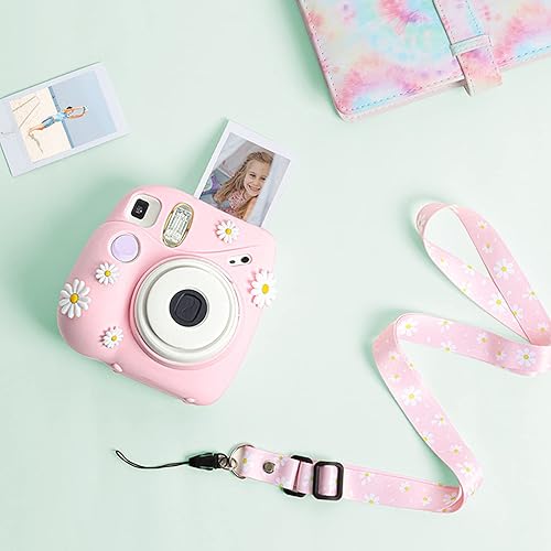 Miniatura 3 de Funda de silicona para Fujifilm Instax Mini 7+7 Plus piel de cámara instantánea, funda protectora con correa de hombro ajustable