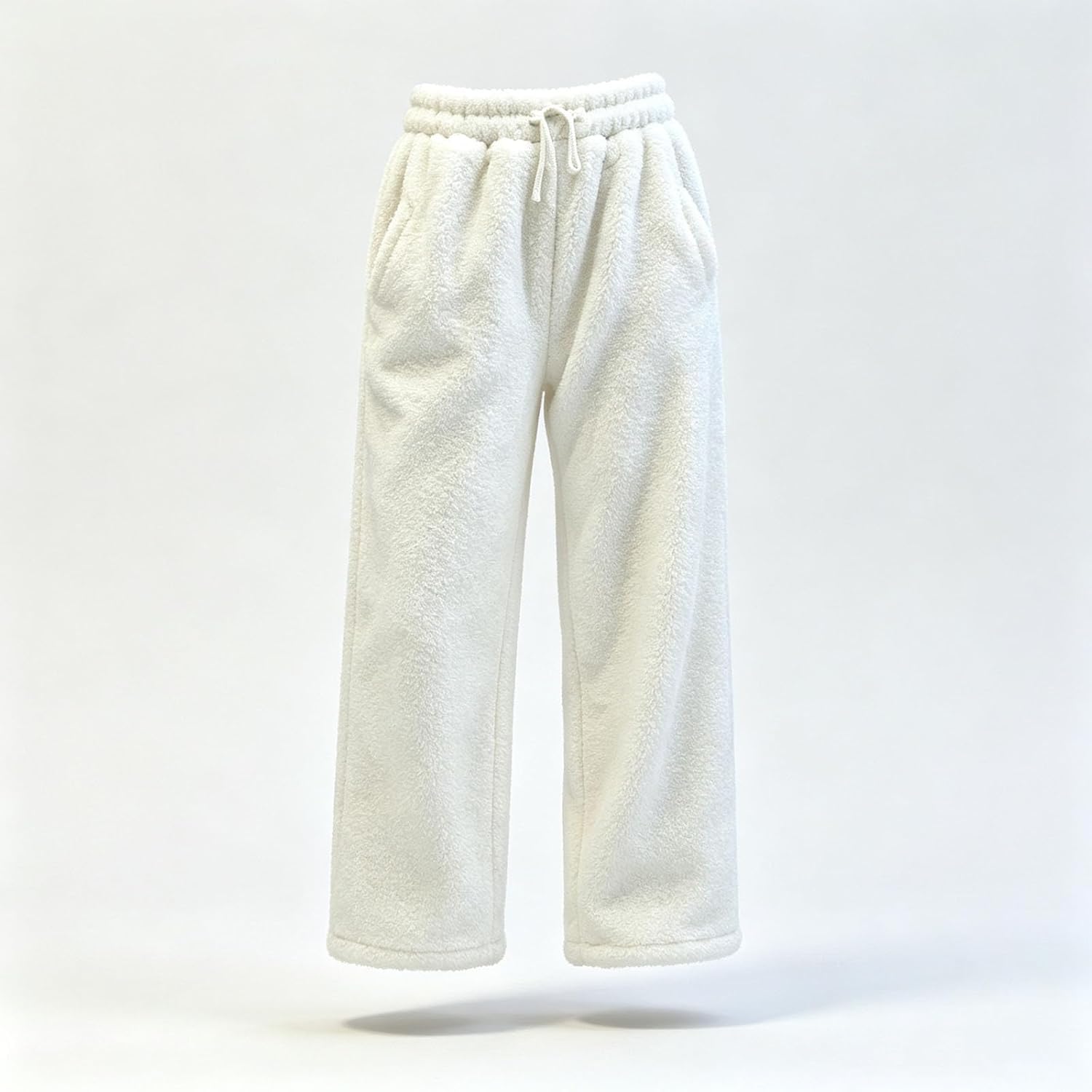 Women's Plush Fluffy Pajama Pants Elastic Waist Warm Lounge Bottoms