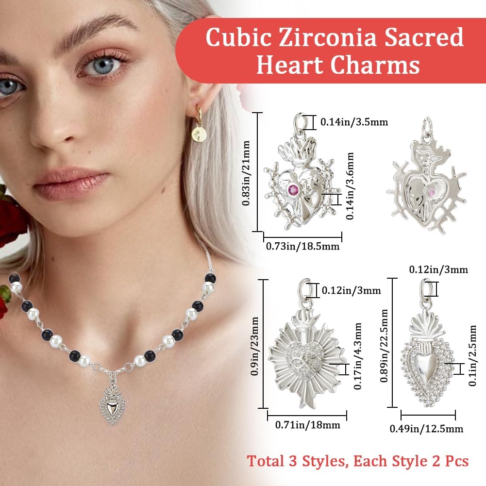 Beebeecraft Cubic Zirconia Heart Charms 18K Gold Plated Brass Love Shape Charm Pendant with Jump Ring for DIY Making Jewelry Bracelets Necklace
