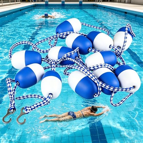 Ligne de flotteur de piscine réglable 10m avec crochets inox robustes