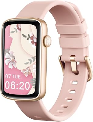 💎 71% MEGA DEAL! Orologio Smartwatch Donna Orologio Contapassi per Polsi Sottili Display AMOLED, Bluetooth 5.4, Cardiofrequenzimetro, SpO2, Ciclo Mestruale, Sonno, IP68 Impermeabile, per Android iOS Rosa