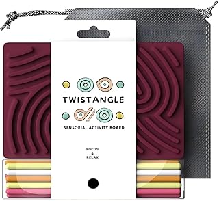 Twistangle | Jeu Enfant Calme & Relax | Planche Sensorielle Montessori | Jouet Anti-Stress & Educatif | Compact Voyage | Creativite & Concentration | Accessoire Ecole Etude | Cadeau Ideal Focus Eleve