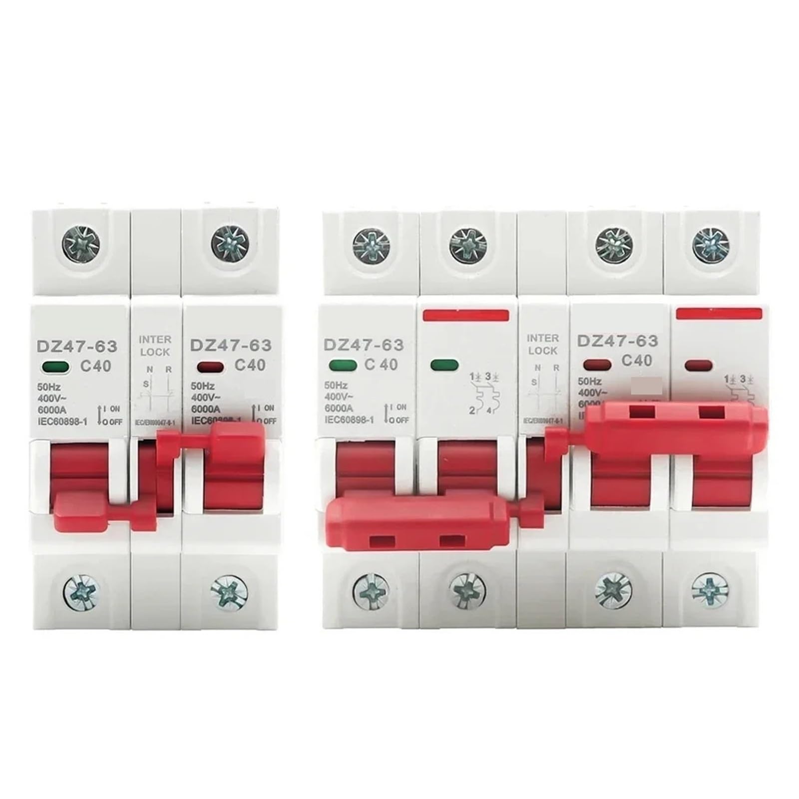 Inverseur de source manuel AC 1P+1P 50A pour double alimentation électrique - 4