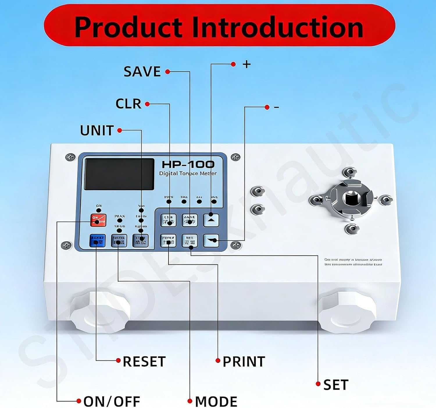 Digital Torque Meter for Bottles Various Shapes,Portable Torsion Bottles Cap Gauge,Adjustable 10-160mm Diameter,3 Types of Units HP-50