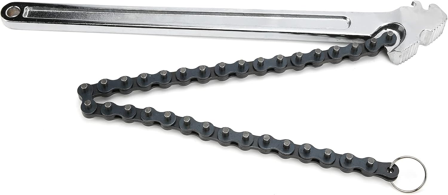 Chain Wrench, Steel Chain Pipe Tong, Plumbing Chain Wrench, Steel Chain Pipe Wrench, Pipe Repair Chain Wrench, Pipe Grip Wrench for Pipe Repair (15 Inch)