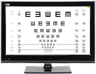 21.5 Inch Optical View Tester Vision Tester, Electronic Eye Chart with Remote Control, Usage Distance: 1-6.5m Adjustable, Multiple Visual Targets, 2 Installation Methods, for Optical Stores