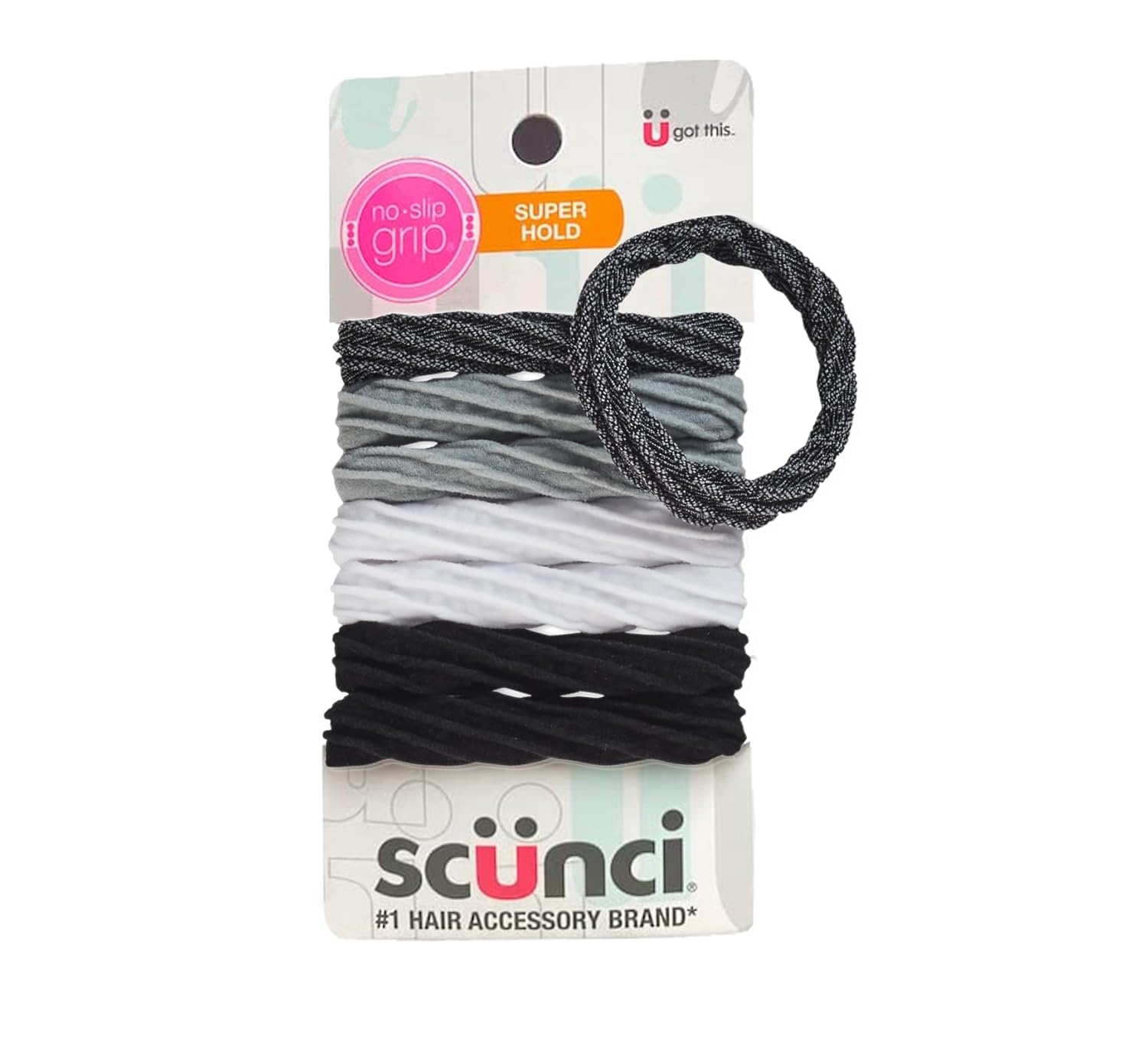 Scunci No Damage Ponytailers Hair Ties Elastics 8 pcs