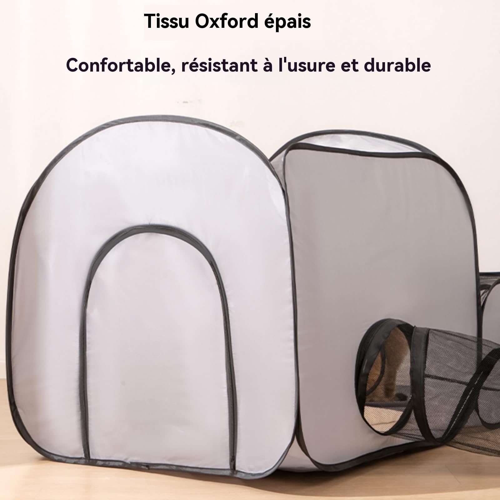 Parque al aire libre para gatos - Recinto para gatos - para exteriores - con diseño portátil - Casa de juegos interactiva con túnel - Accesorio portátil para mascotas para cachorros y pequeños