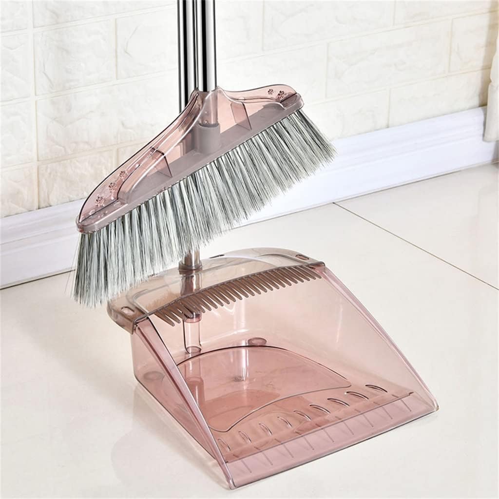 Broom Non-Stick Hair Dustpan Set Household Sweeping Small Combination Transparent Garbage Shovel(D)