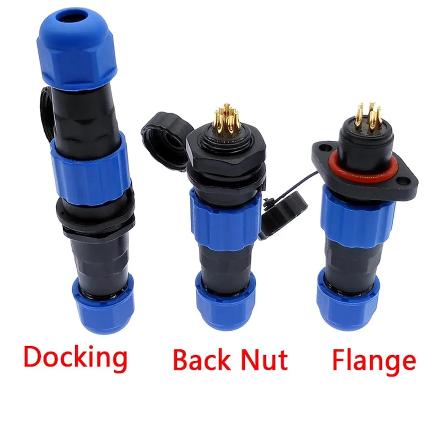 SP13 Connector IP68 2pin 3pin 4pin 5pin 6pin 7pin Cable Connectors Plugs and Socket 1Pcs(Flange,7P)