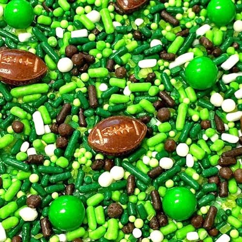 COOL MOM SPRINKLES Football Sprinkles (4 oz.) – Themed Sprinkles for Decorating Cakes, Cupcakes, Cookies & Desserts – Mixed in the USA/Gluten-Free