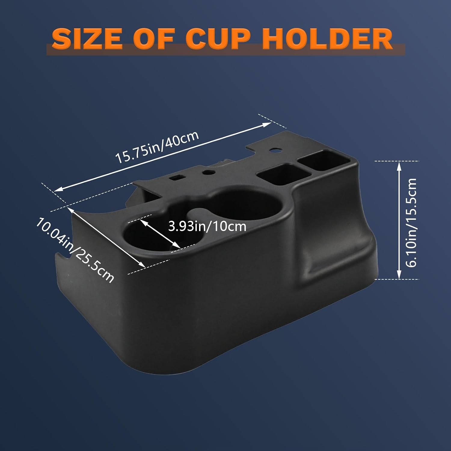Center Console Cup Holder Compatible with 1999-2001 Ford Super Duty Truck F250 F350 F450 F550 Black