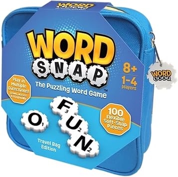 Word Strategy Game with Travel Bag, Word Puzzle for Adults, Family, and Kids, Fun Game for Ages 8+, 1-4 Players