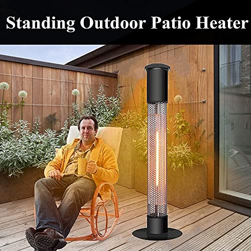 Khukam 110v Outdoor Patio Heater, 1500w Electric Outdoor Heaters, 360° Fast Heating & IP65 Waterproof & Anti-Dump, for Garden Patio Garage Backyard