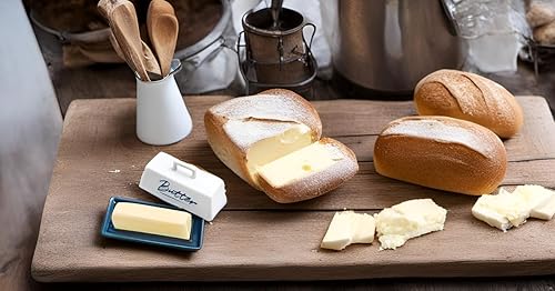 Miniatura 6 de Mantequillera con tapa, recipiente de mantequilla para encimera, una barra de mantequilla. La bandeja texturizada para almacenamiento