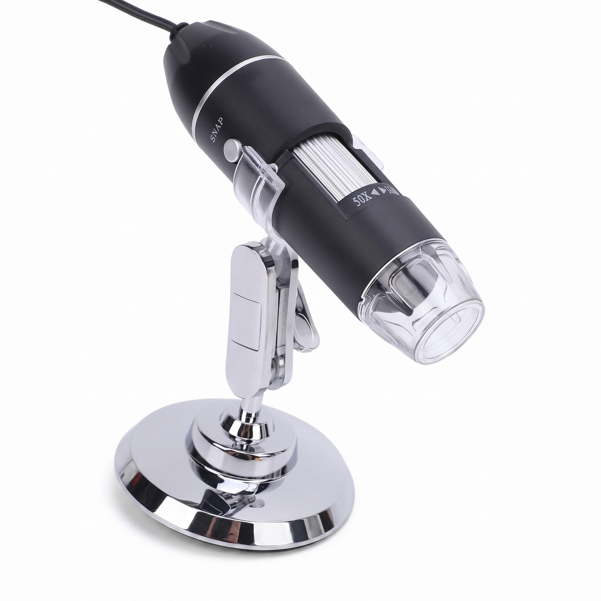 Microscopio Digital USB de 50X a 1600X, Cámara Endoscópica de Aumento de 8 LED, Digital Portátil 3 en 1 con Soporte Giratorio 360, Compatible con Teléfonos Inteligentes Android,