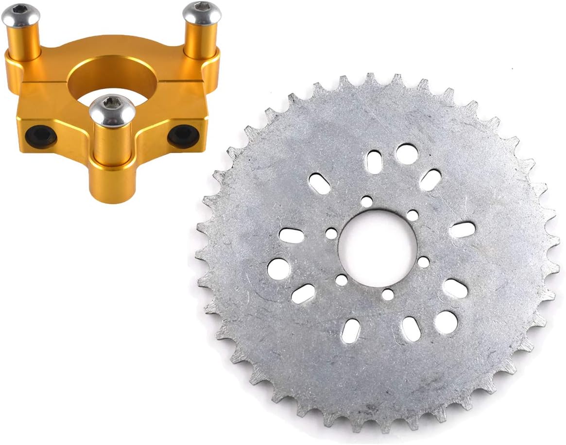 Pignon 44T + Adaptateur CNC Rouge - Chaîne 415 - Vélomoteur 50cc à 80cc