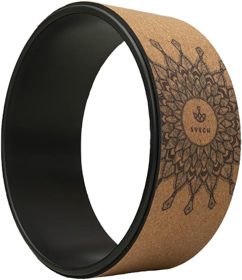 Svech Eco Friendly Premium Cork Fitness Yoga Wheel Yoga Circle for Men & Women, 12 Inch