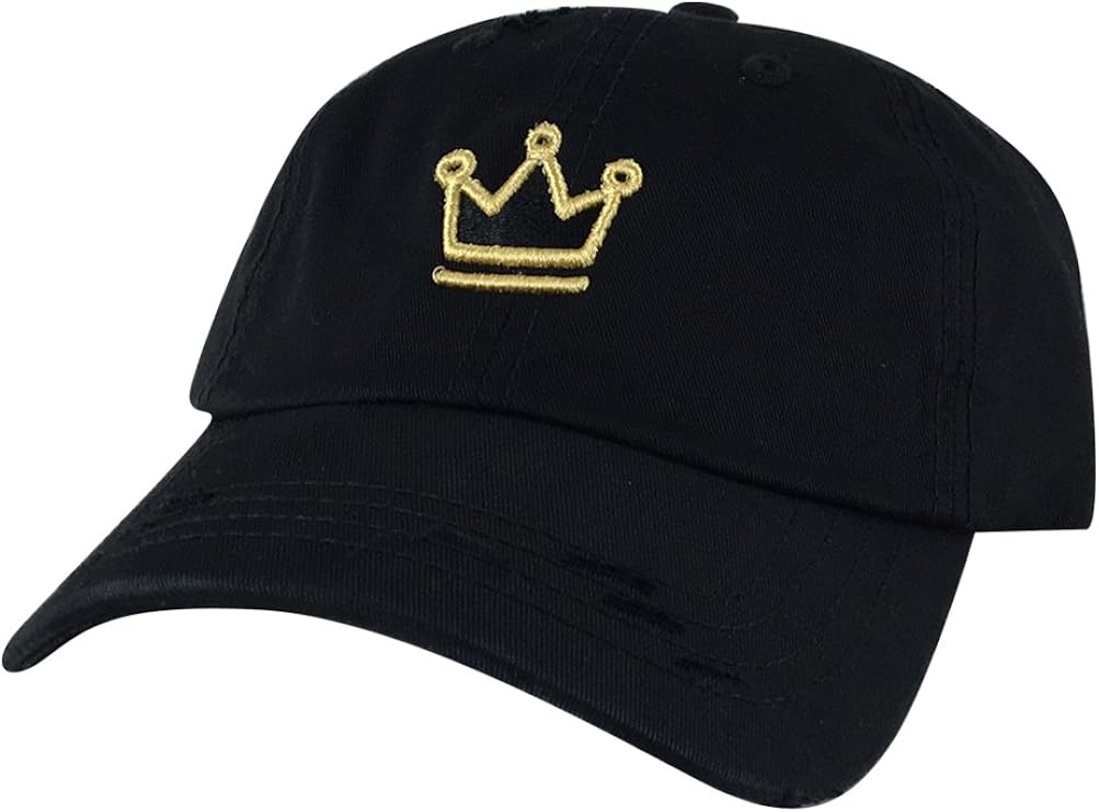 3D Embroidered Crown Distressed Dad Hat 
