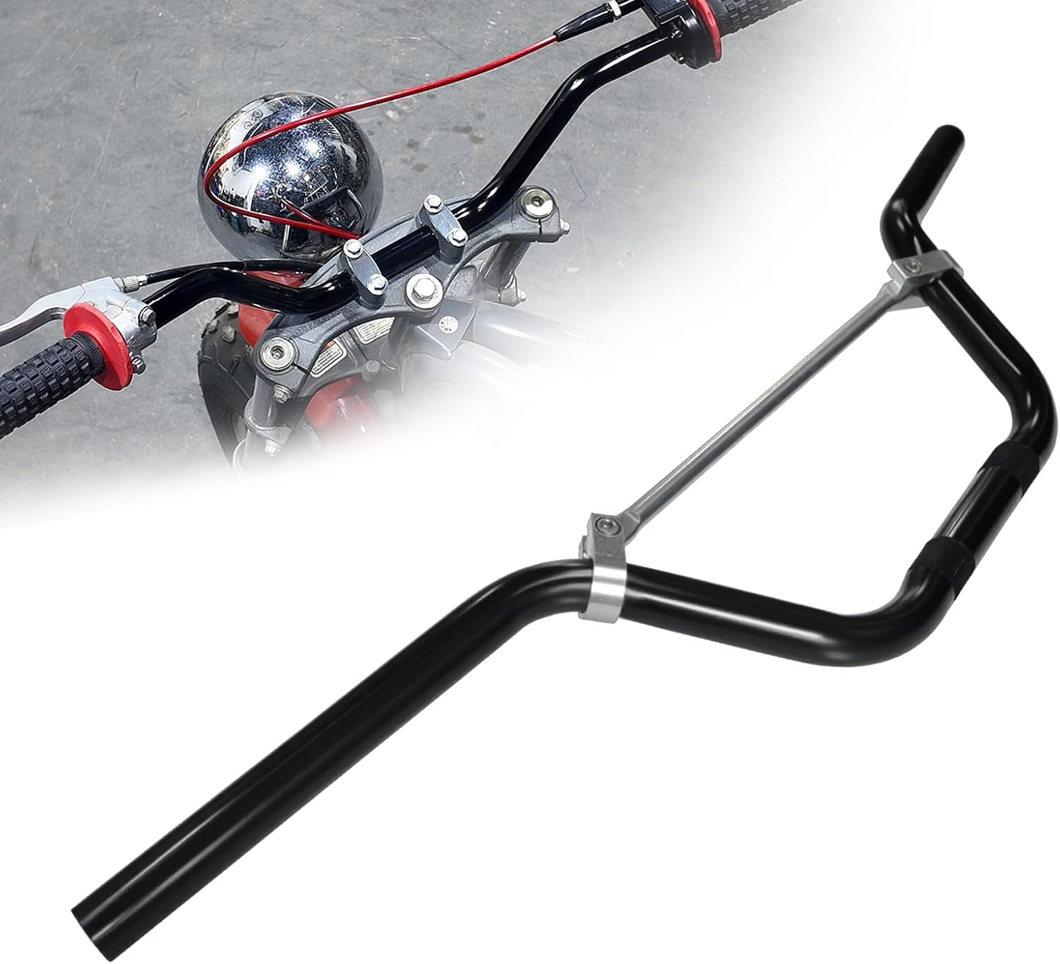 JRL 7/8 Pitbike Handlebars For Motorcycle ATV Mini bike Pit Dirt Bike Mid-Rise Handle Bars Offroad Black
