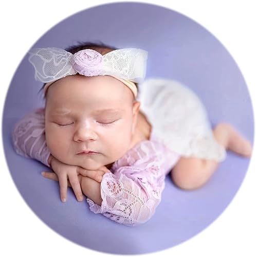Miniatura 7 de Zeroest Traje de sesión de fotos para niña recién nacida, accesorios de fotografía de encaje, mameluco de encaje para recién nacido, accesorios para