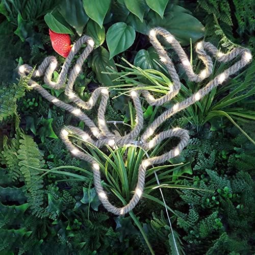SHATCHI Christmas Stag Reindeer Head Silhouette LED Hemp Rope Lights Xmas Decoration Battery Operated Holiday Garden Home Wall Room Hanging Décor