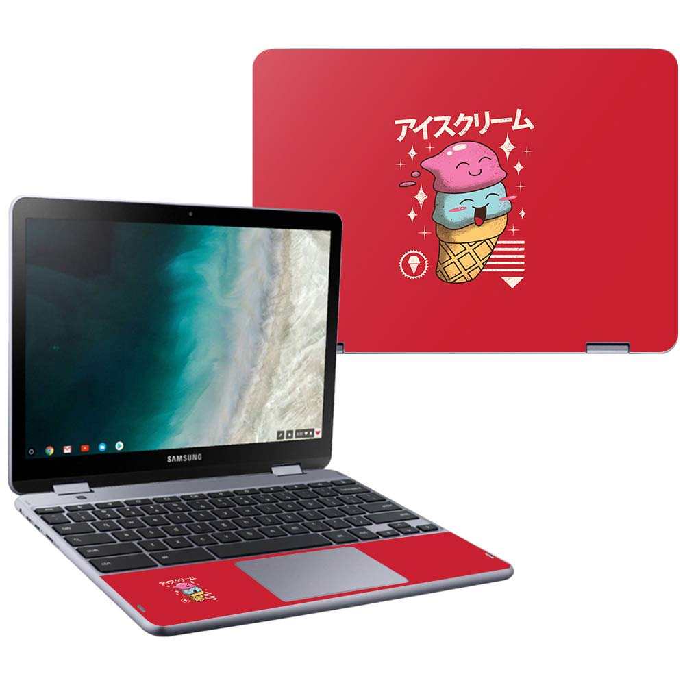 MightySkins Skin Compatible with Samsung Chromebook Plus LTE (2018) - Ice Cream Kawaii | Protective, Durable, and Unique Vinyl wrap Cover | Easy to Apply, Remove, and Change Styles | Made in The USA
