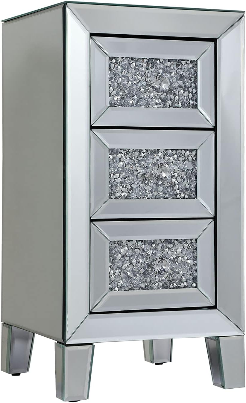 Side Table,Modern Mirrored Nightstand, Sofa Side Table with