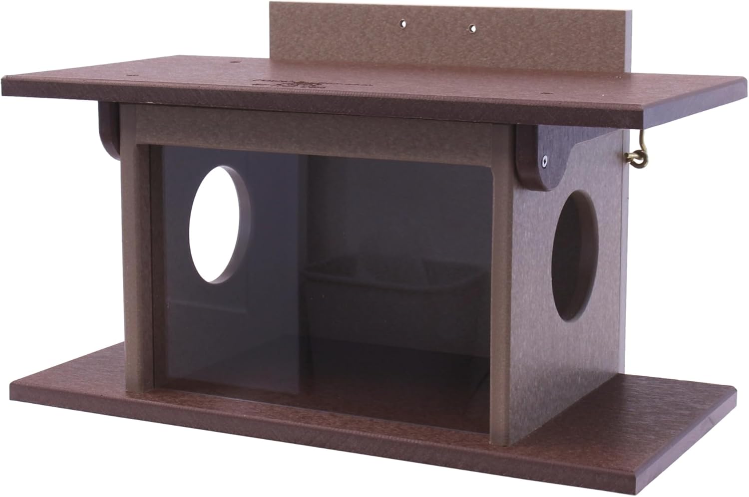 AmishToyBox.com Squirrel Feeder - Feed Squirrels Corn, Peanuts, and Nuts - Easy-Fill Design (Tudor Brown/Weathered Wood)