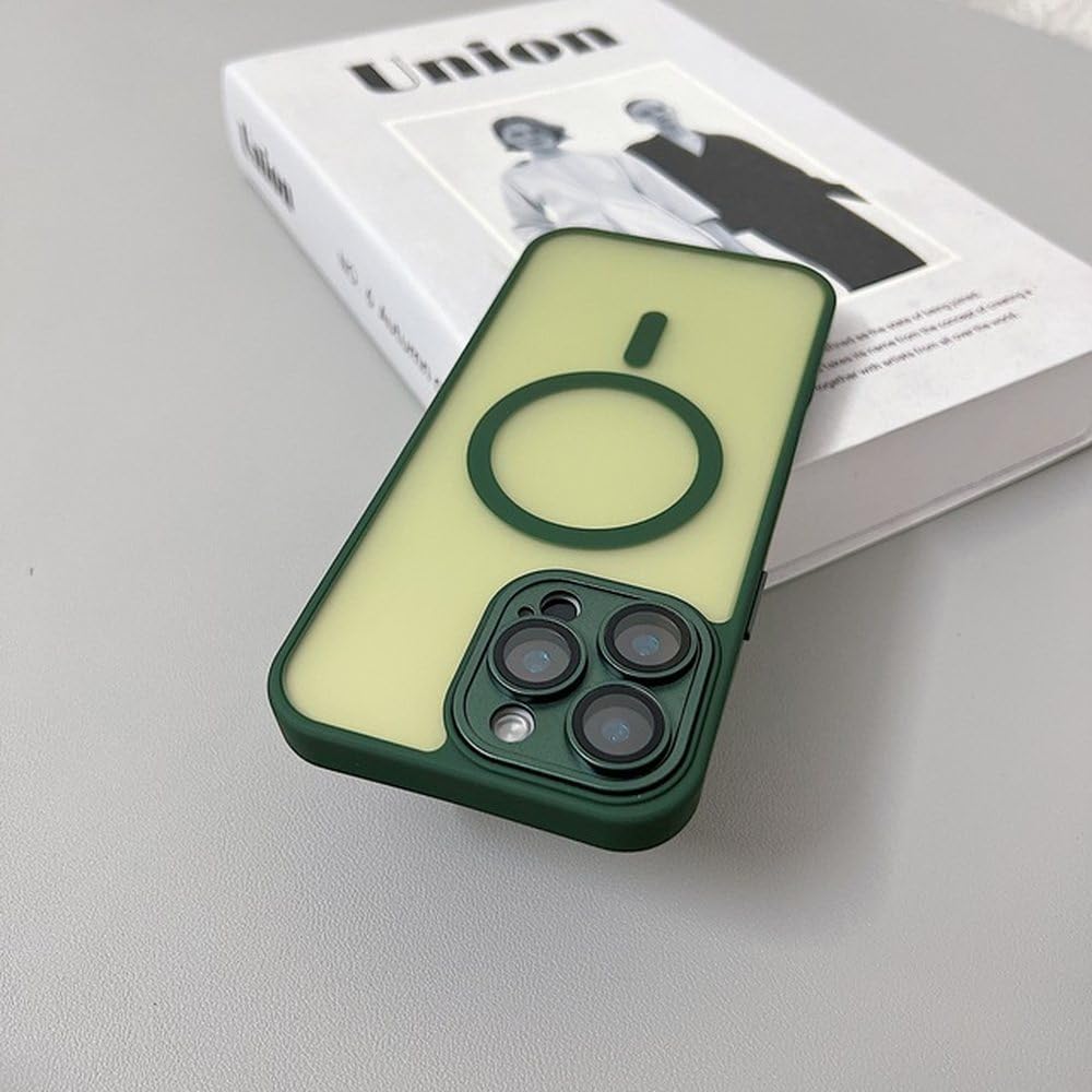 Coque magnétique iPhone 13 Pro Max antichoc de luxe verte - 7