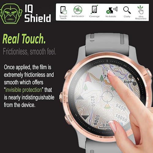 Miniatura 3 de IQShield Protector de pantalla compatible con Garmin Fenix 6S  Fenix 6S ProFenix 6S SapphireFenix 6S Pro Solar (paquete de 6) película de TPU