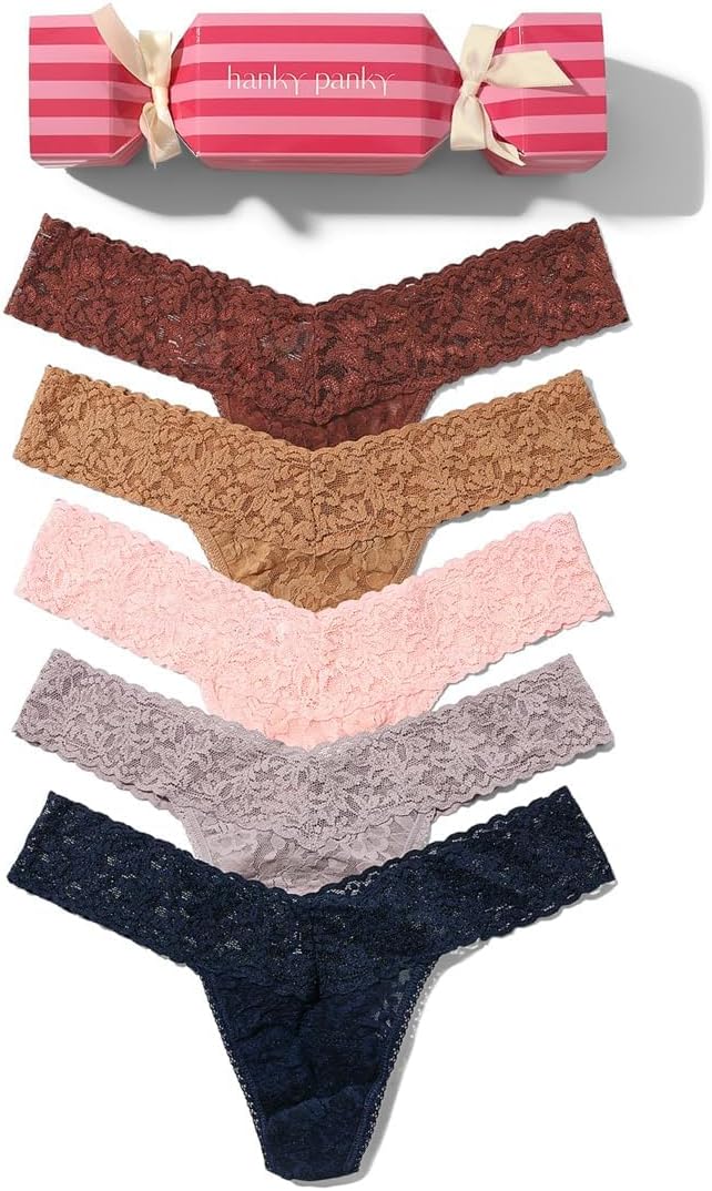 hanky panky Signature Lace Low Rise Thongs for Women: Valentine's Edition | Lacy Underwear, Gifts for Her | One Size (4-14)