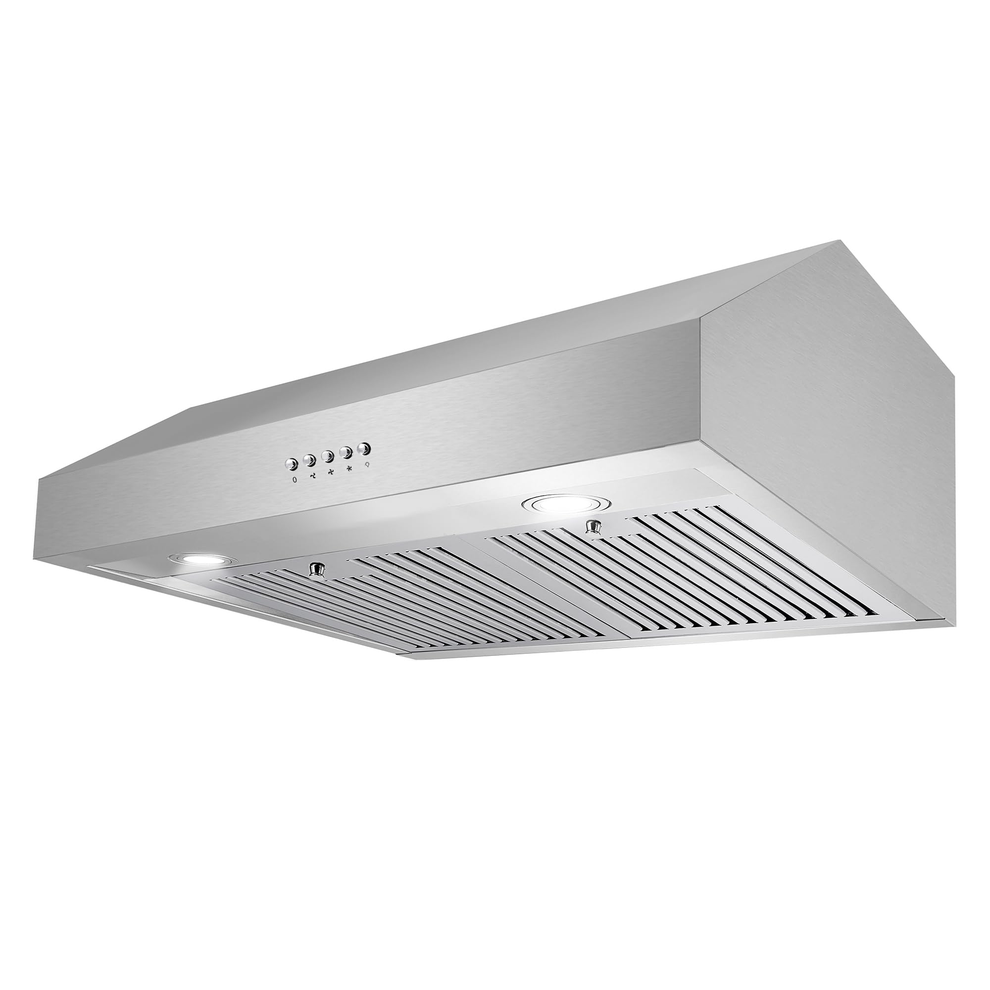 UC30 Campana extractora con conducto debajo del gabinete de 30 pulgadas, ventilación sobre la estufa, ventilador de 3 velocidades, filtros permanentes, luces LED en acero inoxidable, 30 pulgadas 8