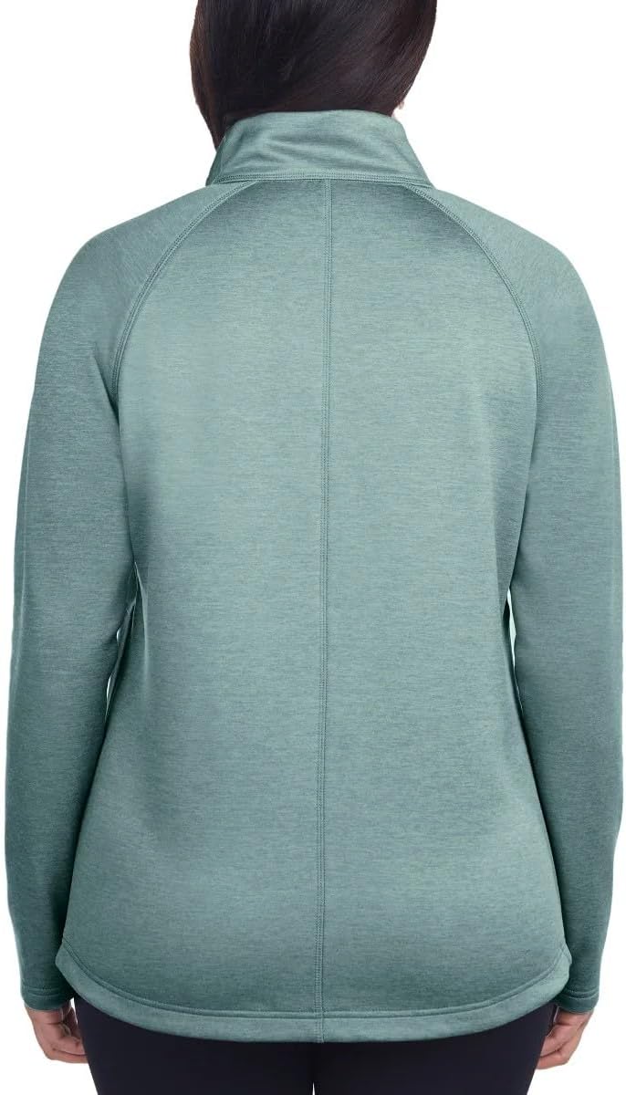 KIRKLAND Signature Women's Full Zip Fleece Jacket, Mock Neck, Stretch Fabric, Green, XXL - Image 3