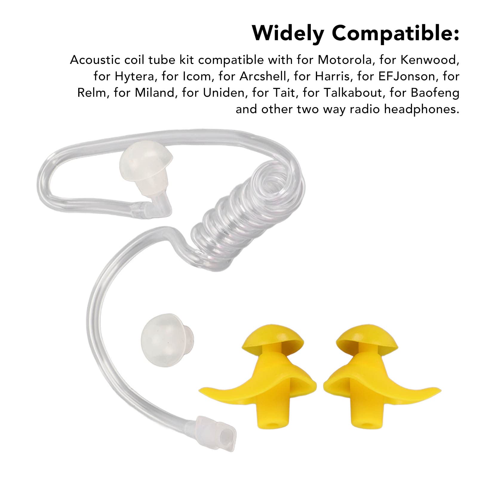 Auricolari Silicone Per Radio Bidirezionali - Taglia S, Nero, Per Motorola/Kenwood/Baofeng