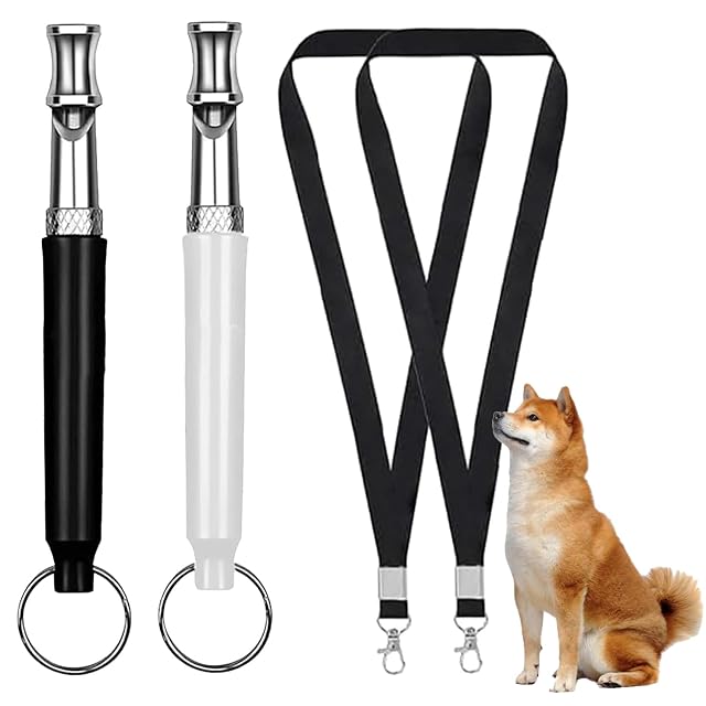 Zwenjuan Silbato Ultrasónico para Perros,2 Piezas Silbato con Cordón Ajustable,Silbato para Perros…