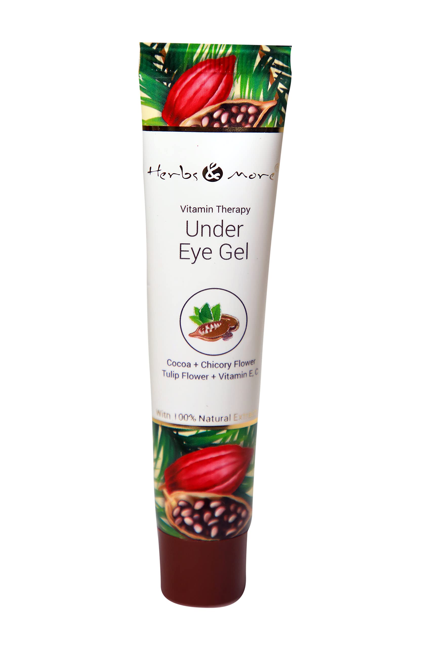 NETSURF Skin care vitamin therapy under eye gel totally herbal products.cocoa + chicory flower+ tulip flowers+Vitamin c.Eliminates dark circles under the eyes and shows less age,pack of 2-image-24