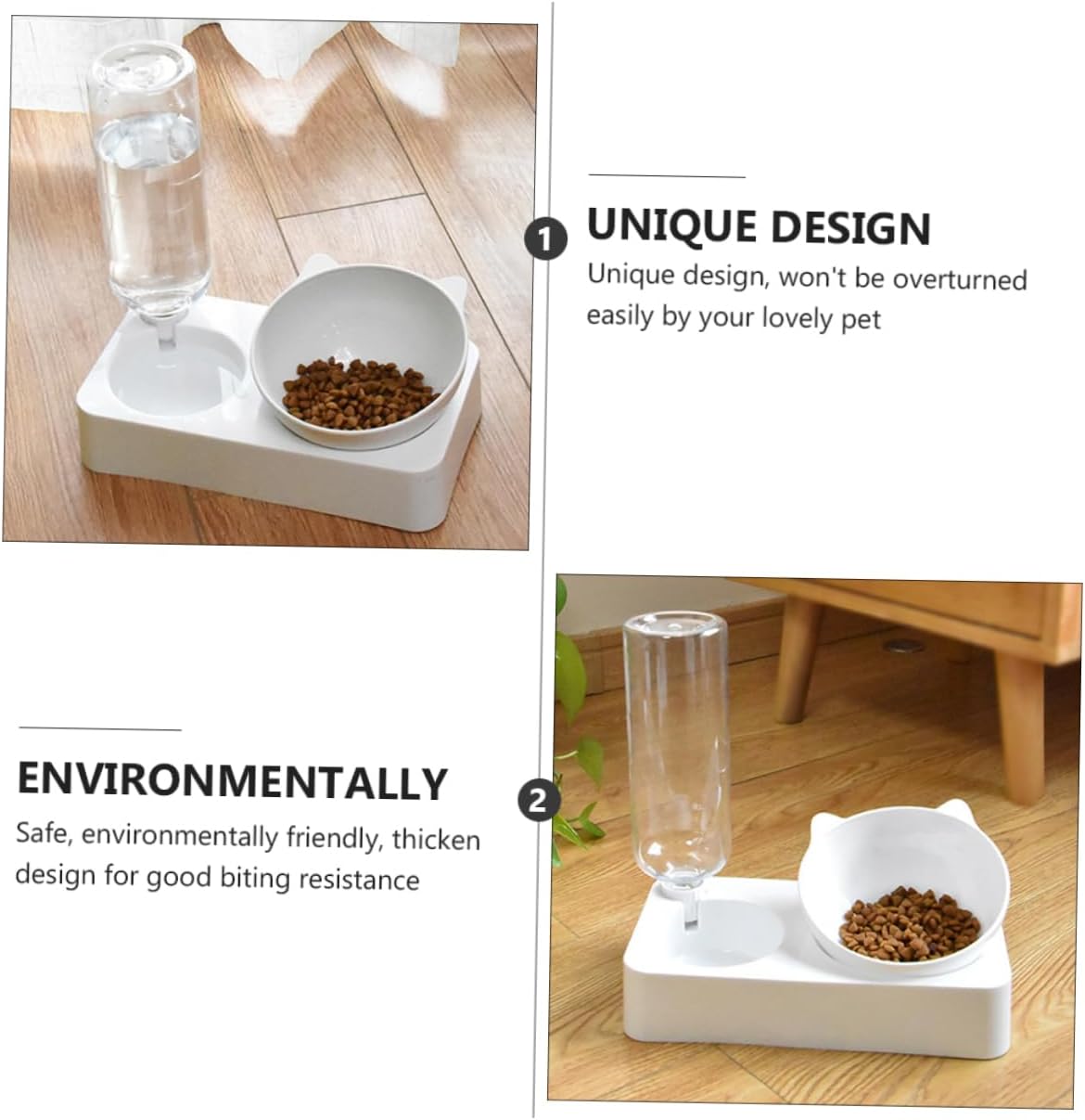 Angoily 1pc Non- Cat Dog Feeding Bowl Safe Pet Food Water Container Automatic Replenishment Spill Design for Comfortable Eating at - Angle