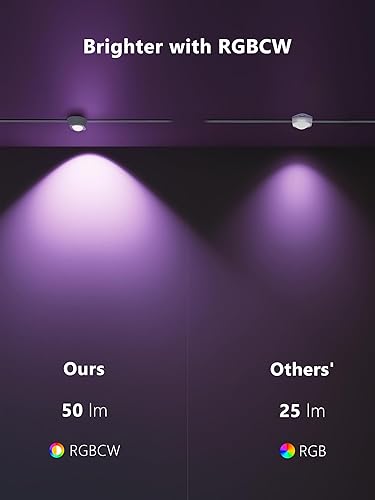 Miniatura 9 de BrizLabs Luces permanentes para exteriores, 100 pies, 60 LED RGBCW, luces de alero inteligentes que funcionan con Alexa y Google Assistant, control